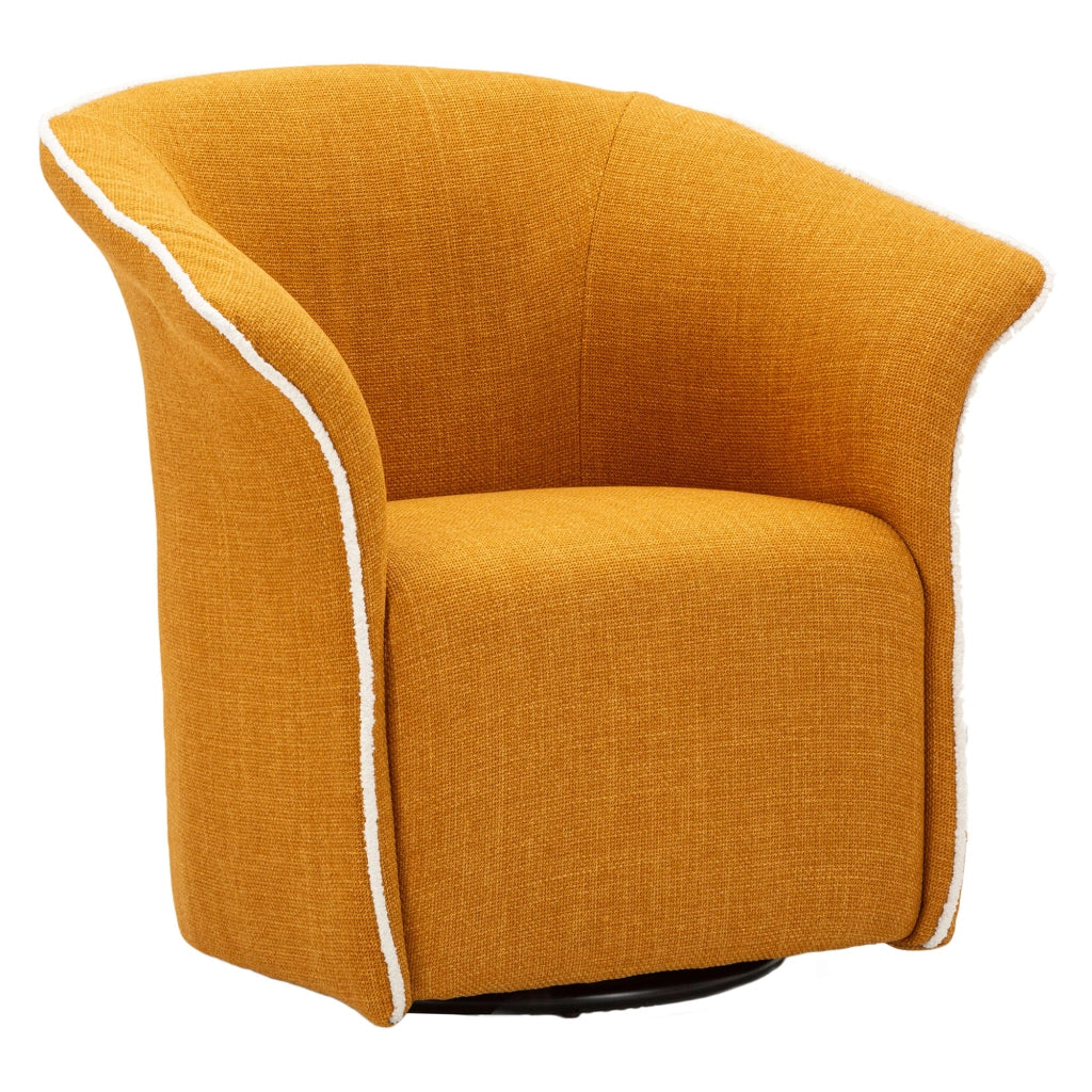 Poltroncina Toamas, Poltrona Base Girevole, 84x66x80h cm Giallo Senape