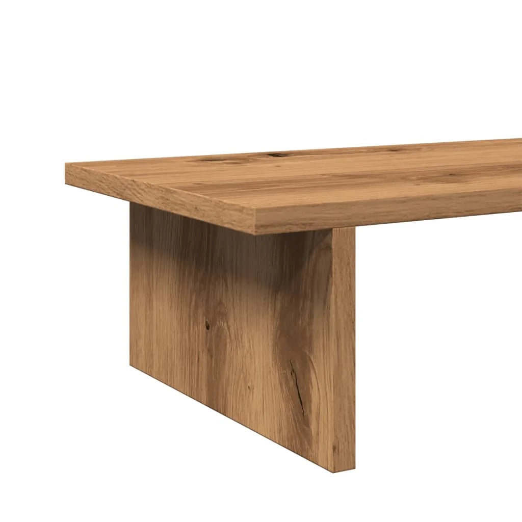 Supporto per monitor mobile da tavolo mobile per ufficio artigianale 100 x 27 x 15 cm legno ingegnerizzato marrone 02_0044910