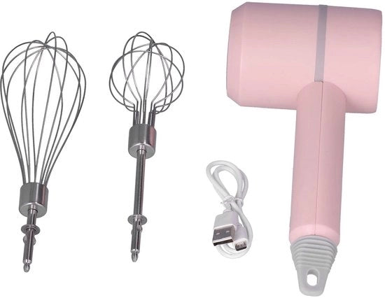 Mistificatore Elettrico con 2 Fruste in Acciaio Inossidabile - Mistificatore per Uova Removibile per Rosa