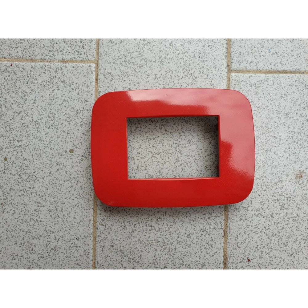 Trade Shop - Placca Placchetta Placchette Compatibili Per Serie Axolute Bticino Colorate Fori - Rosso -4 Fori     -
