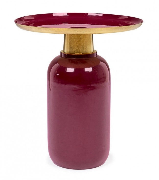 Tavolino Nalima Burgundy D40.5 Rotondo in Metallo