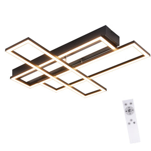 ZMH Lampada da soffitto LED 54W nera dimmerabile con telecomando design per camera letto cucina