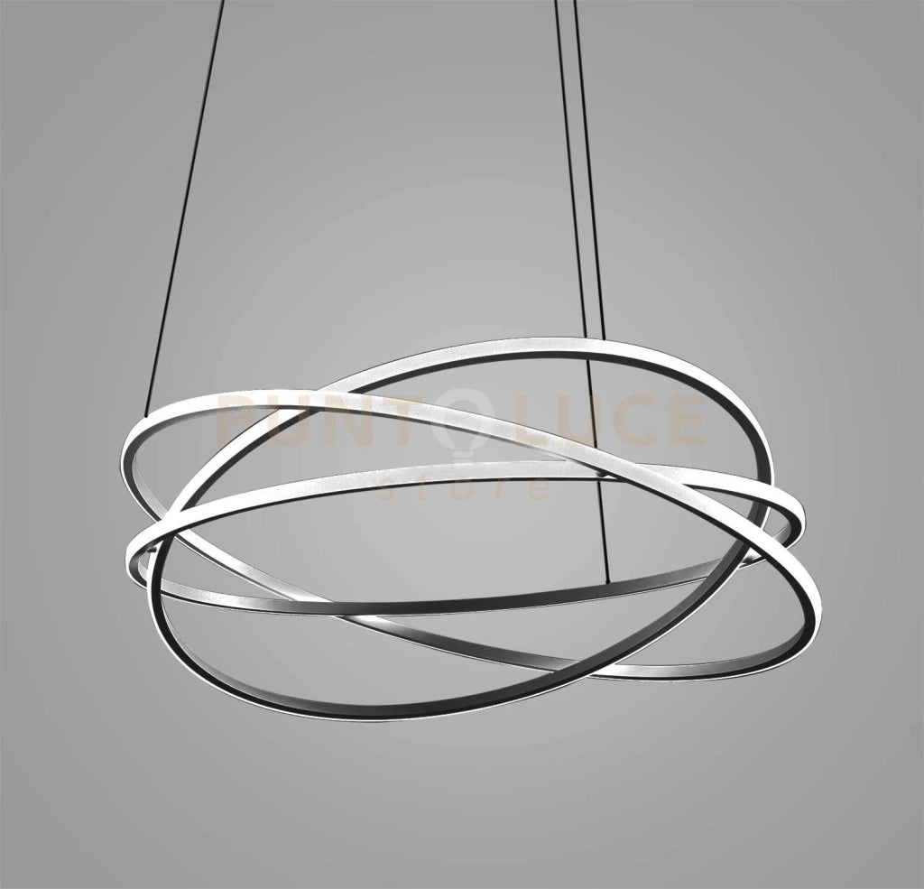ATIA S/G - LAMPADARIO A SOSPENSIONE NERO A LED D.100CM 3000K 9300LM120W DIMMERABILE