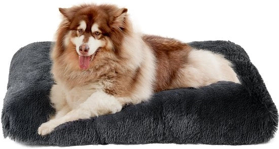 Honden letto soffice per cani grandi XXL, cuscino per cani lavabile, asciugamano per cani con piumino morbido, antiscivolo, colore grigio scuro, 120x90cm