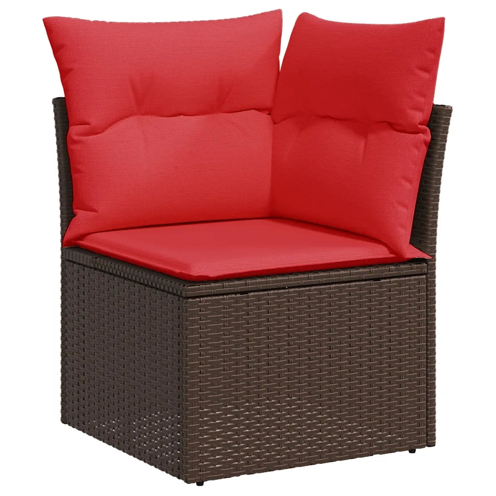 Salotto da Giardino-Set Divani da Giardino 6 pz con Cuscini Marrone in Polyrattan 171379