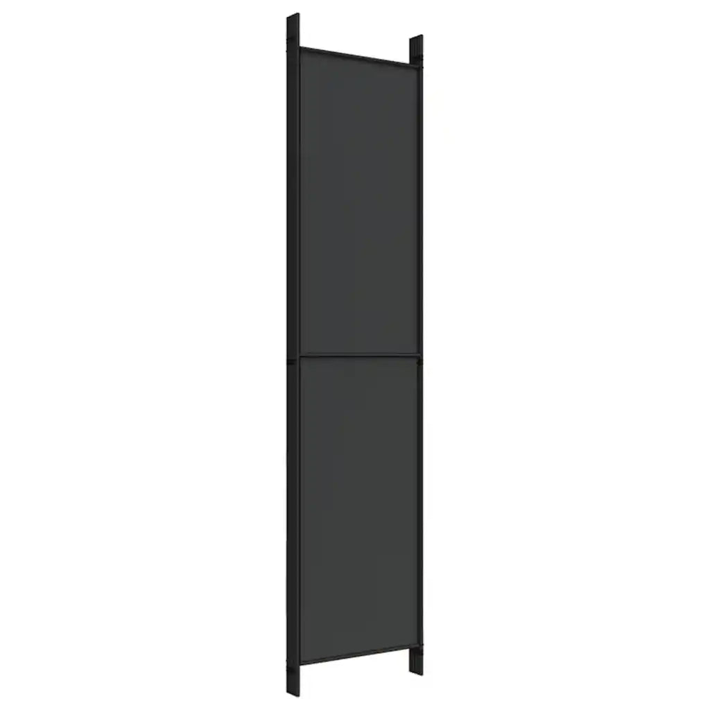 Divisorio Ambienti | Divider per stanze | Paravento 5 Pannelli Nero 250x220 cm Tessuto