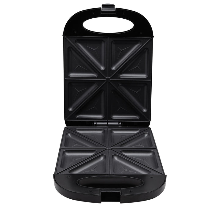 SOGO Sandwich Maker 4 Fette 1200W, Piatti Triangolari Antiaderenti, Design Moderno, Termoregolazione Automatica, Sicurezza e Piedini Antiscivolo