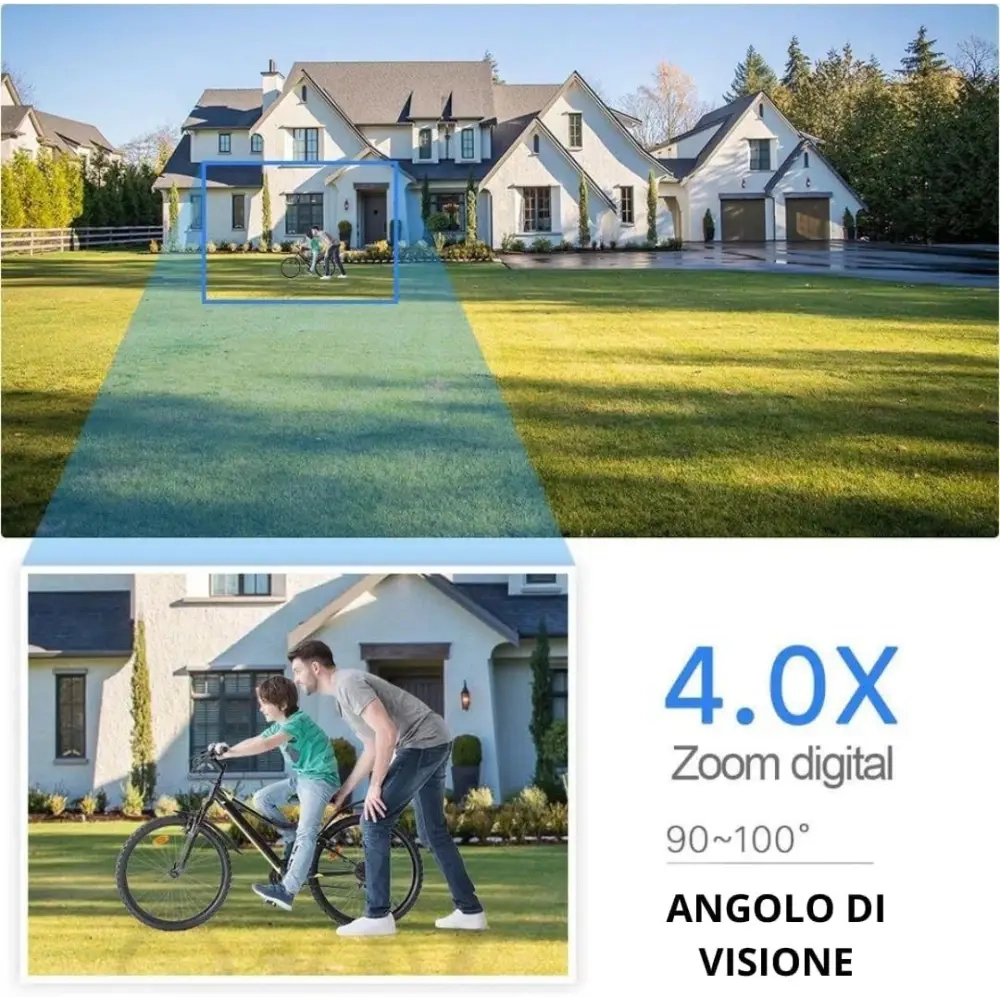 Telecamera Wifi da Esterno Senza Fili con Pannello Solare