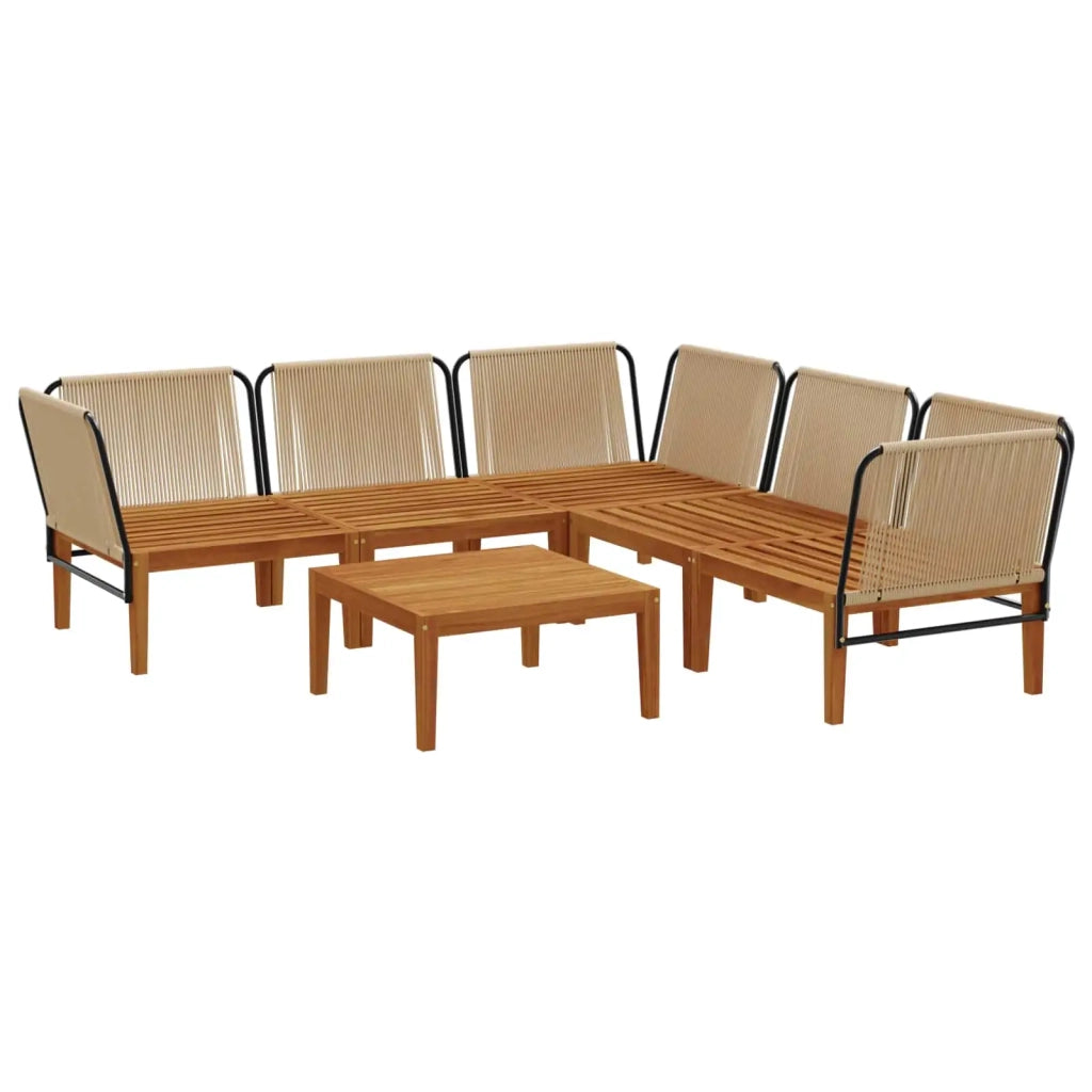 6 pcs Legno massiccio di acacia e corda Naturale 3407769