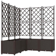 Set di 5 fioriere da giardino moderne 120 x 120 x 143 cm stile minimalista resistente acciaio marrone 02_0058518