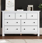 Credenza con 7 cassetti in stile classico francese; 152 cm; in pannello truciolare bianco