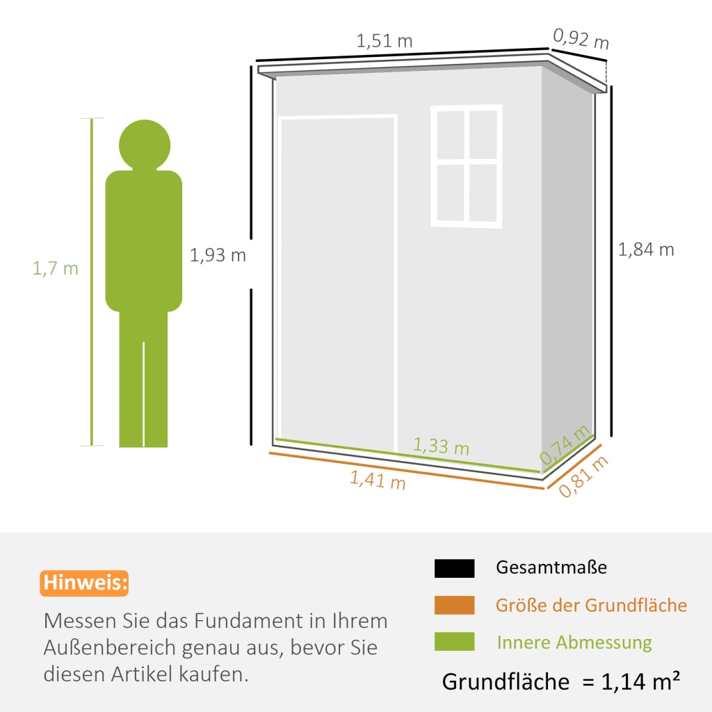 Casetta da giardino in plastica ¨C zephmum ¨C grigio 151x92x193cm