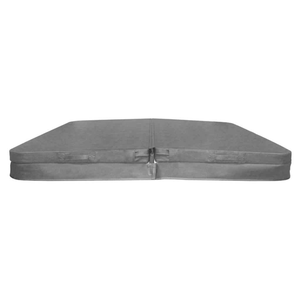 Copertura per vasca idromassaggio Coperchio Spa 2 x 2 m quadrato Grigio Hard Top Resistente alle intemperie PVC in Pelle