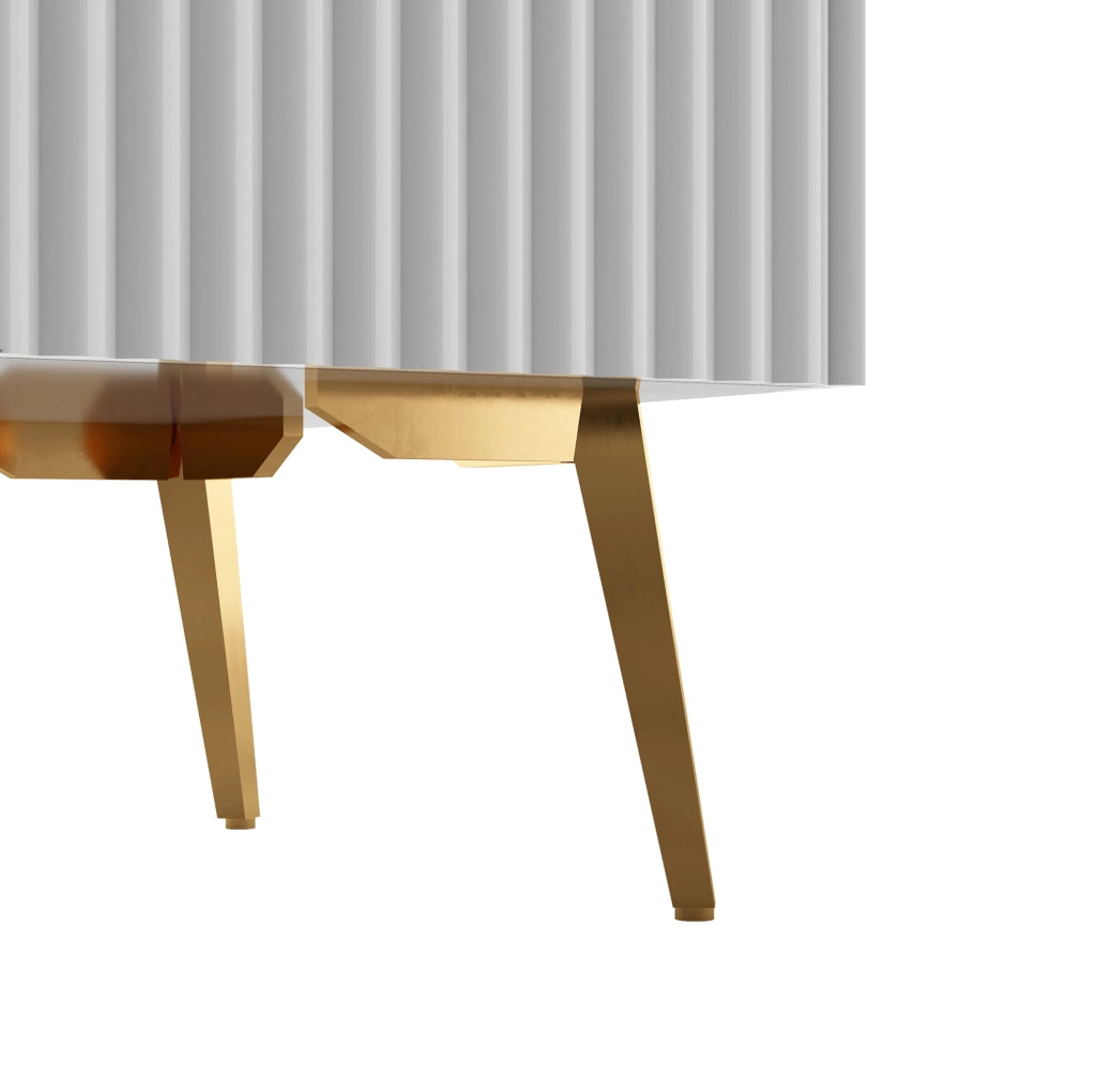 Mobile TV bianco in MDF 180 cm, 2 cassetti e 2 ante