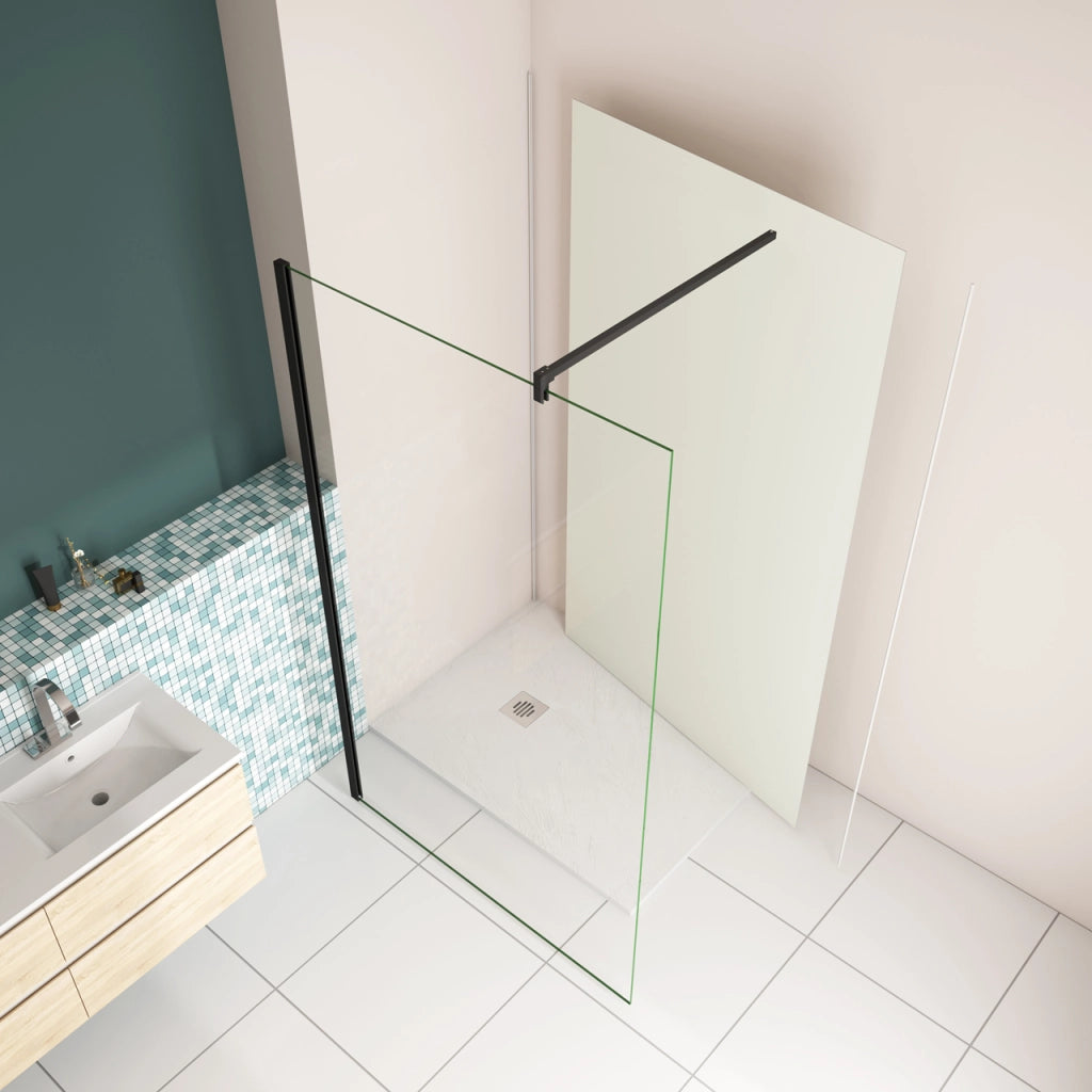 120x210 cm Pannello Doccia Realizzato in Alluminio Spessore 3mm con Profili Finitura Bianco Avorio per Rivestimento Parete Bagno