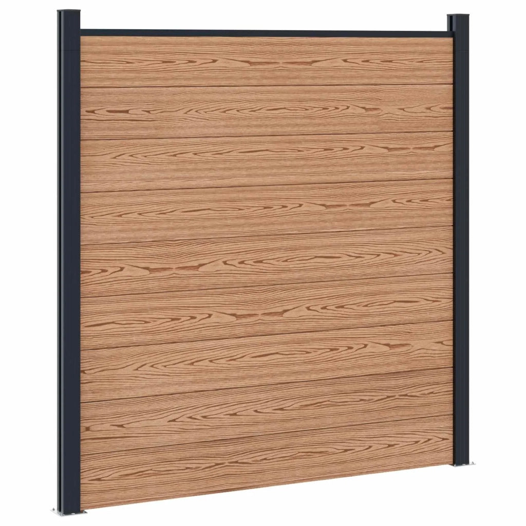Pannello di Recinzione WPC e Alluminio Marrone 42039055