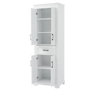 Mobile da bagno con 2 ante; 1 cassetto e ripiani regolabili - in MDF - bianco - 60×40×180 cm
