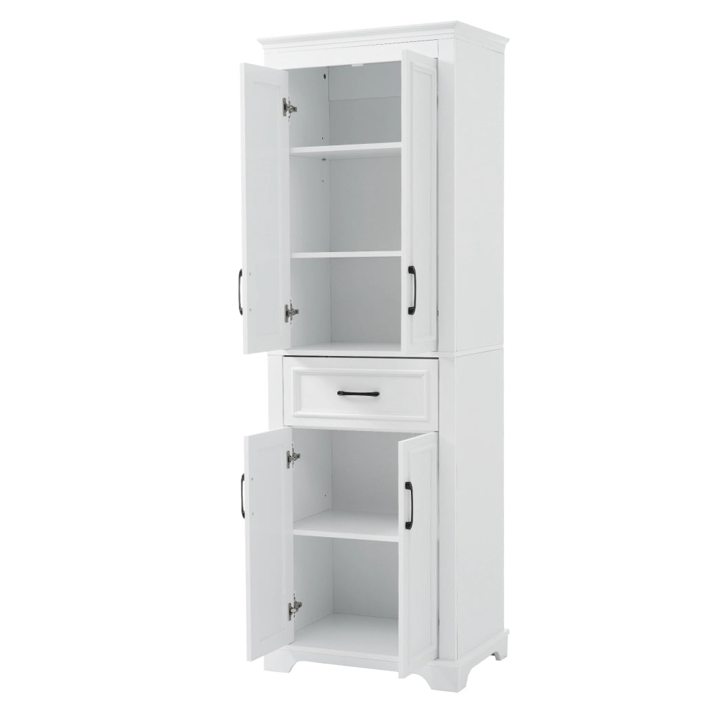 Mobile da bagno con 2 ante; 1 cassetto e ripiani regolabili - in MDF - bianco - 60×40×180 cm