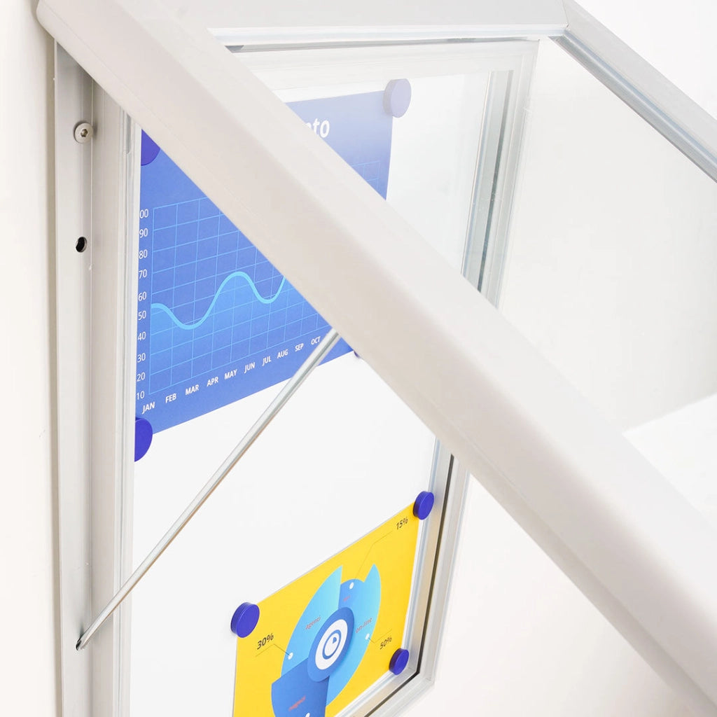 Bacheca da Esterno con Apertura a Ribalta 58,5x76x4,7 cm in Alluminio con Led Silver