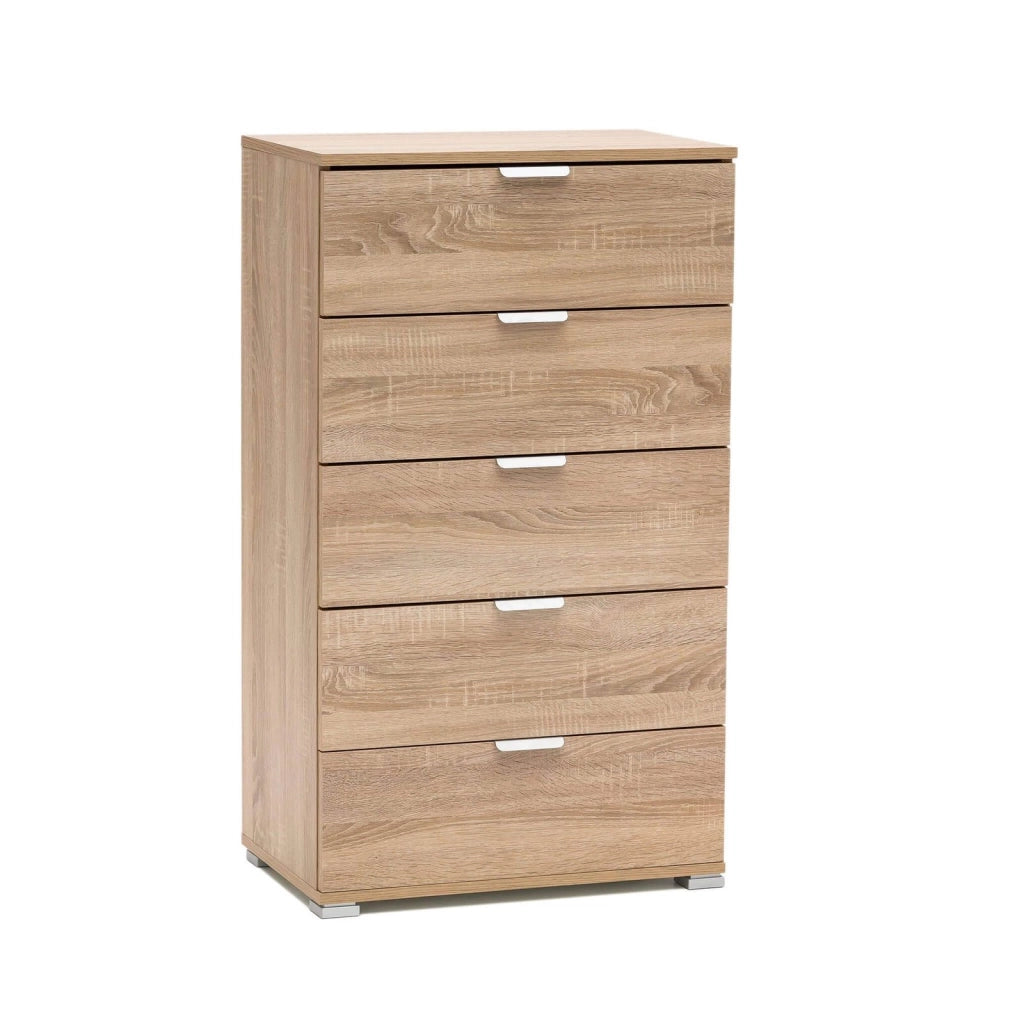 Cassettiera 5 cassetti in Legno Composito cm 60x38x103 - CLIFF
