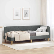 Cornice del letto ad angolo Grigio scuro 80 x 200 cm Tessuto 3394102