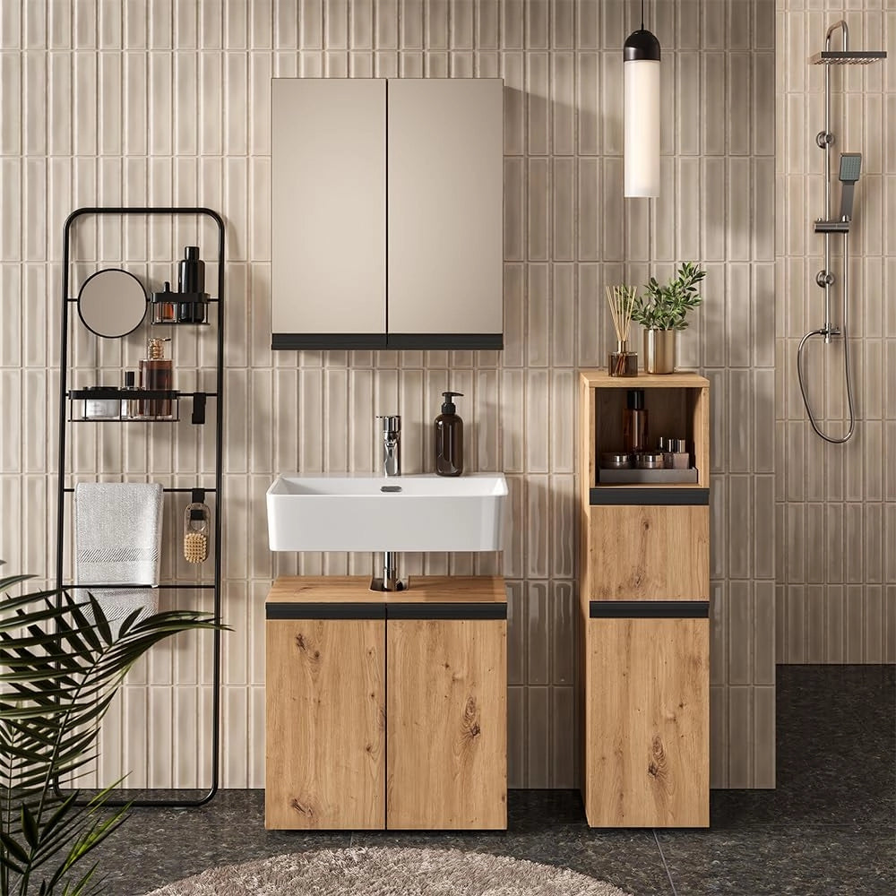 Set di mobili da bagno Torren, Artigiano, 3 pezzi, con cabinet midi