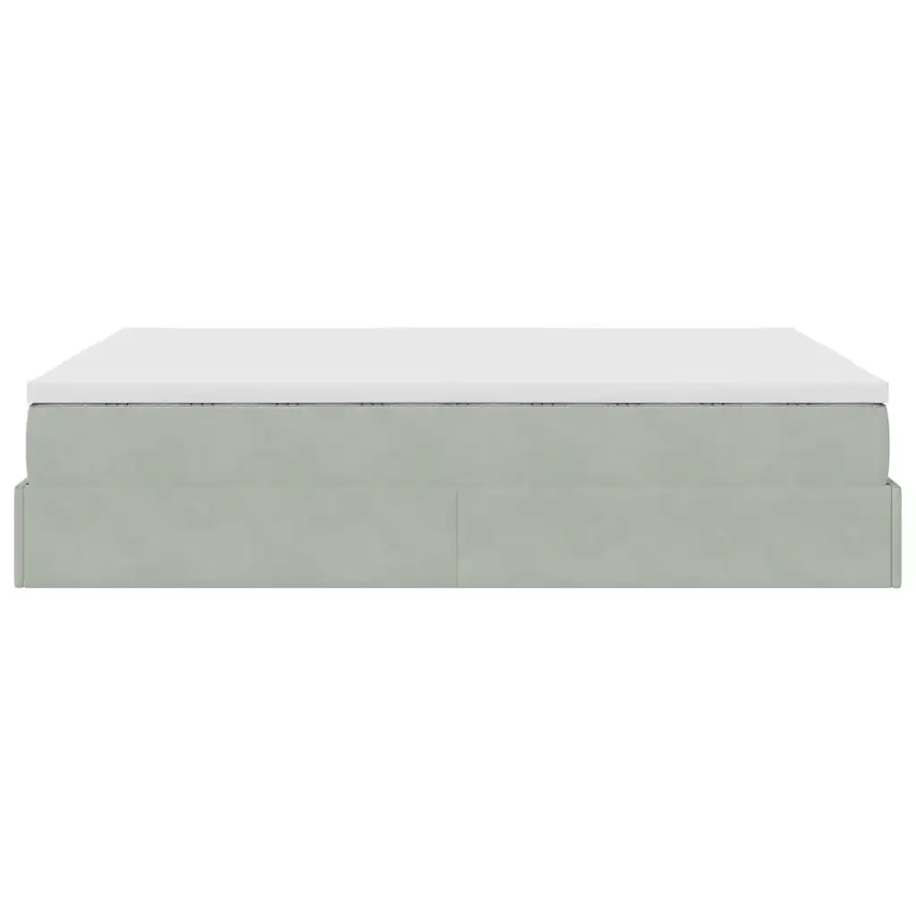 Struttura Letto Pouf con Materasso 140x190 cm Velluto