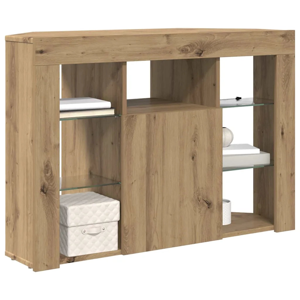 Mobile TV LED Angolare Rovere artigianale 100x40x68cm 889794