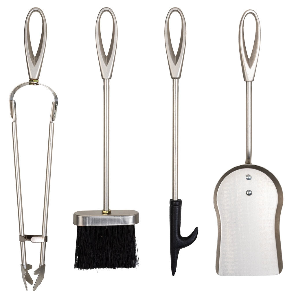 Set di 5 utensili per caminetto in metallo nero