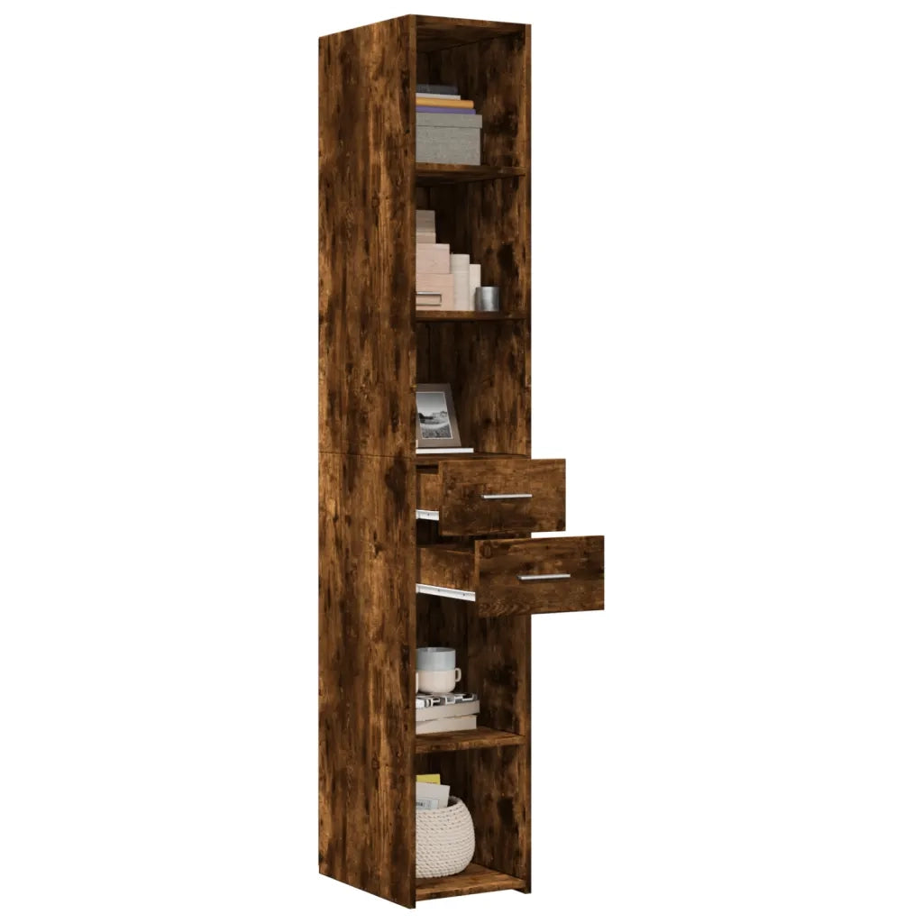 Credenza | Madia | Buffet da pranzo | Armadio da pranzo Rovere Fumo 30x42,5x185 cm in Legno Multistrato