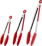 Set di supporti per pentola in silicone - resistente al calore - 3 pezzi - rosso - acciaio inossidabile