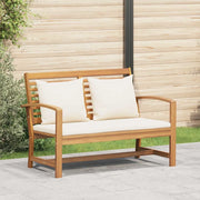 Sedia da giardino-Panchina Marrone e Crema 110 x 66 x 76 cm Legno di teak solido
