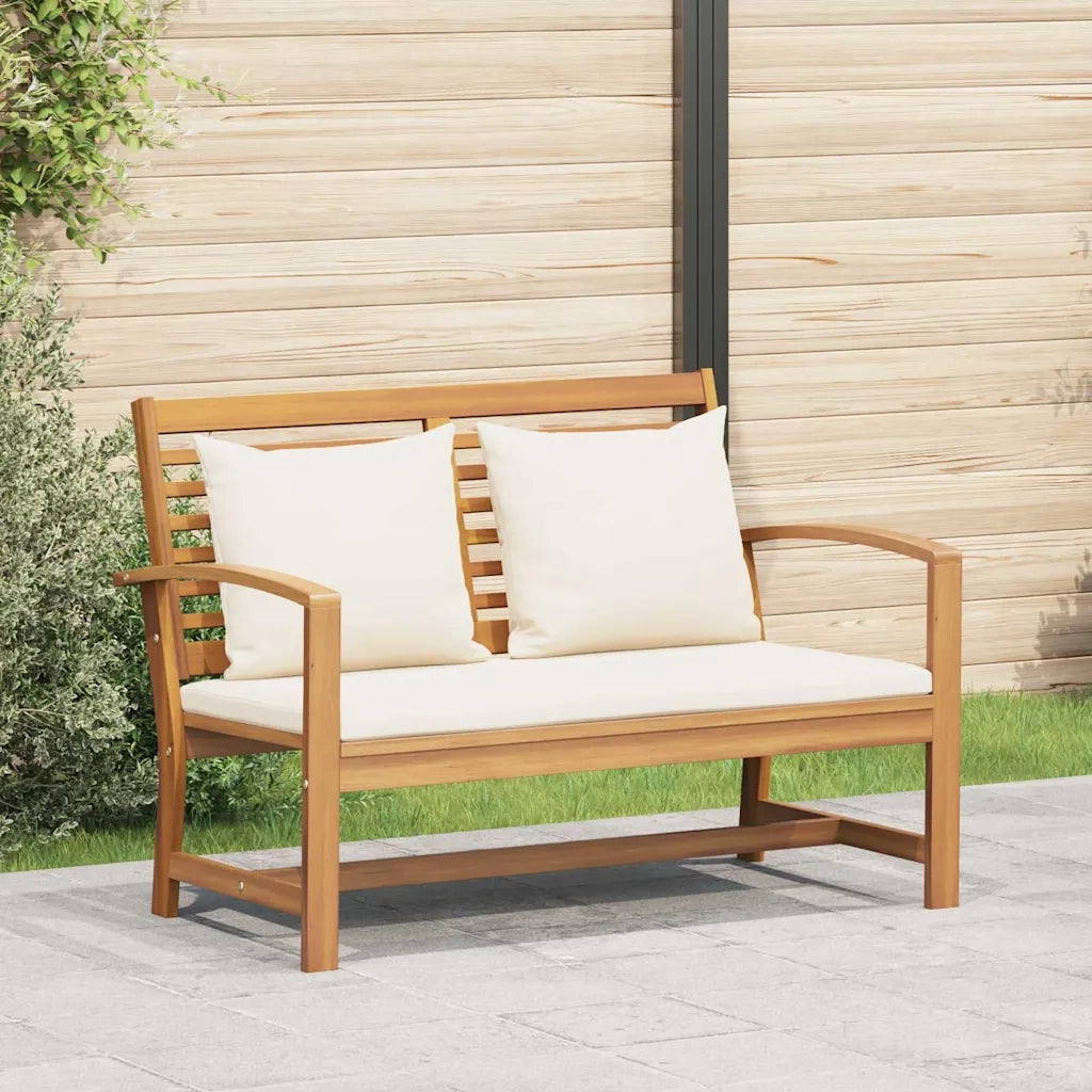 Sedia da giardino-Panchina Marrone e Crema 110 x 66 x 76 cm Legno di teak solido