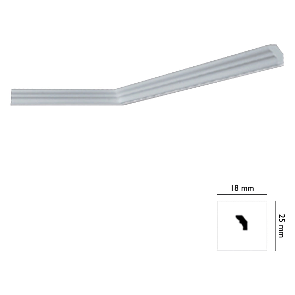 CORNICE DECORATIVA PER SOFFITTO mod. I725 - mm 18 x  25- 200 pezzi  - BOVELACCI