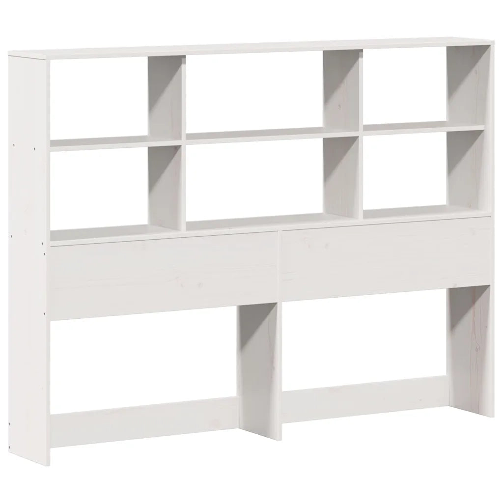Letto Libreria senza Materasso-Struttura Letto con contenitore Bianco 160x200 cm Legno di Pino 307665