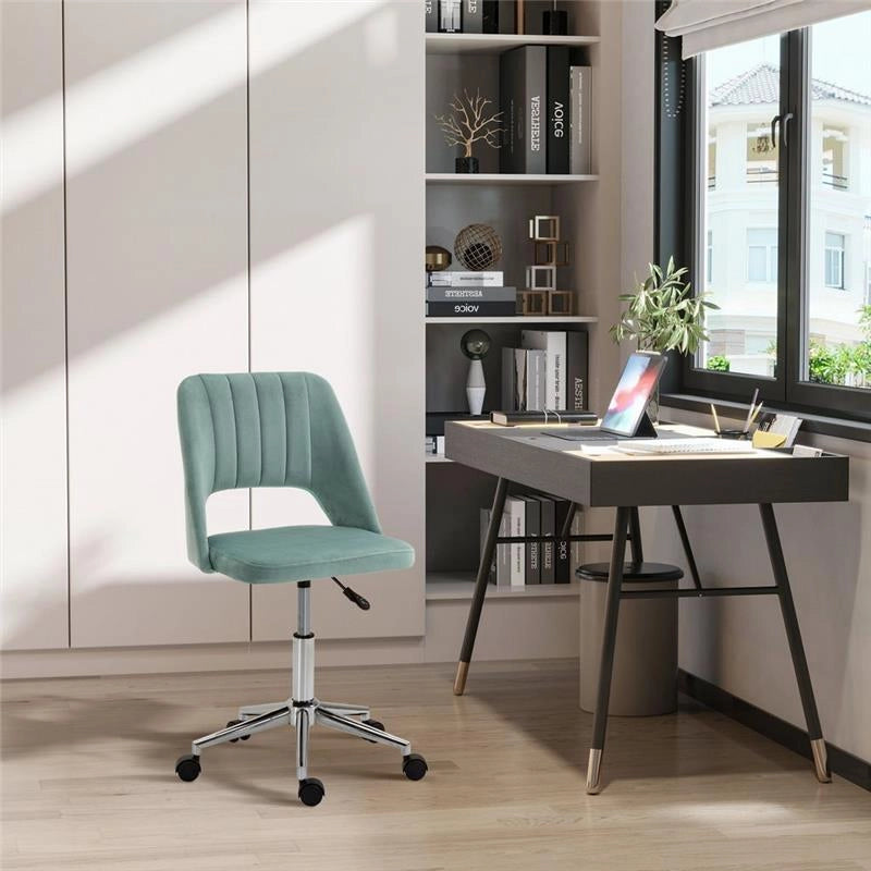 SEDIA DA UFFICIO IMBOTTITA ERGONOMICA GIREVOLE 49 X54 X 79-91 CM COLORE VERDE