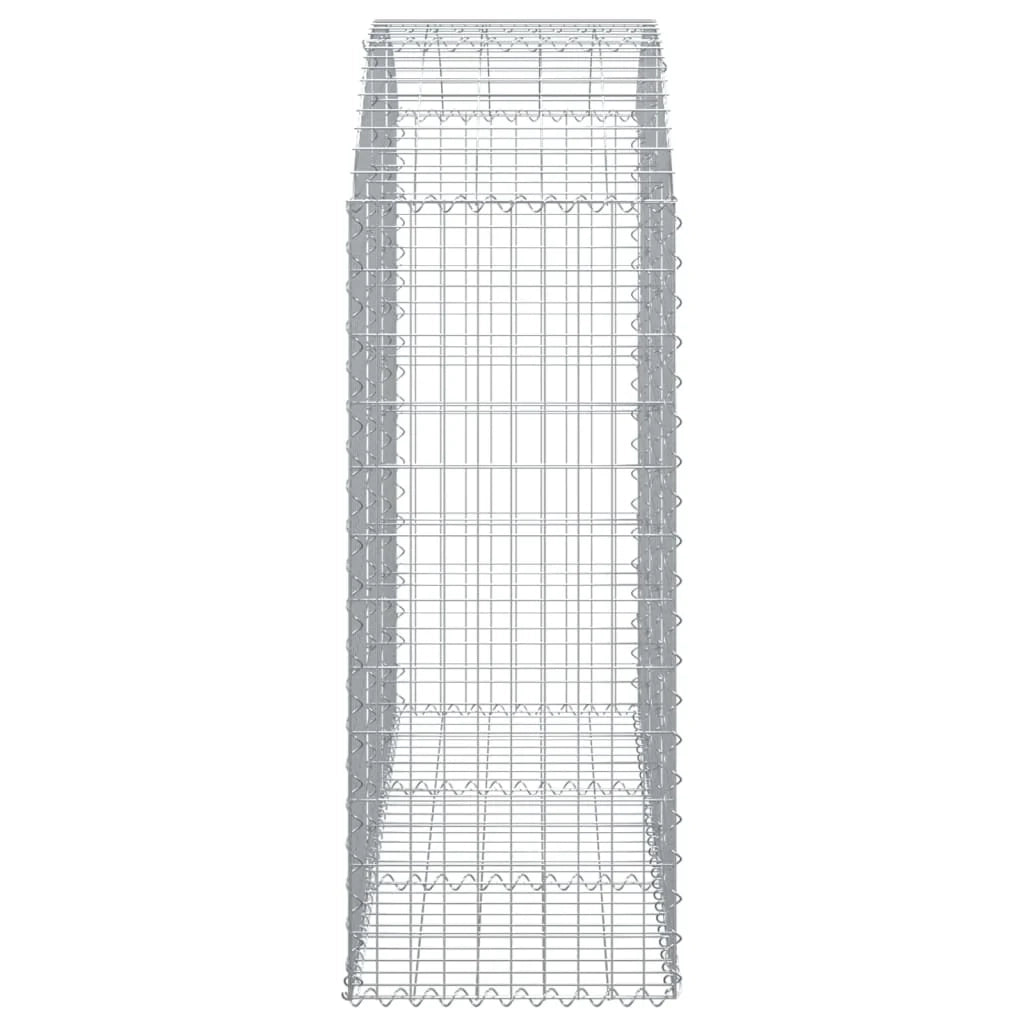 Cesto gabbione recinzione a gabbia muro di contenimento ad arco 150 x 50 x 120/140 cm ferro zincato argento 02_0039981