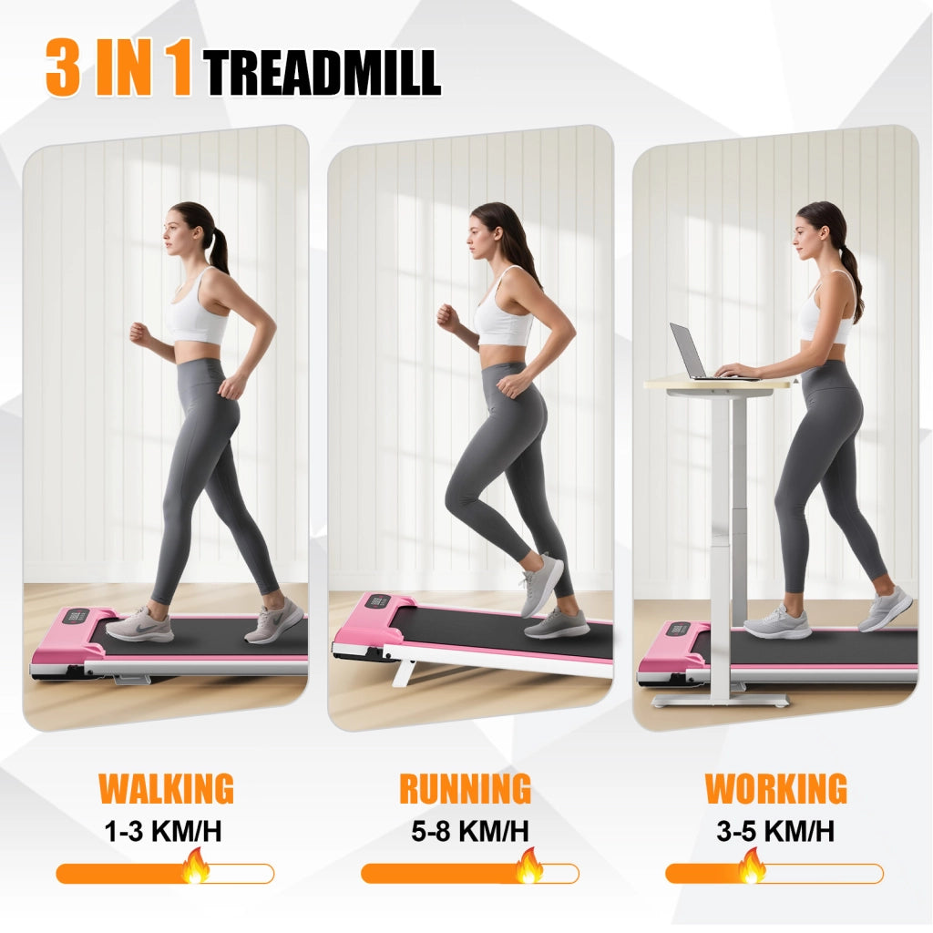 Tapis roulant, inclinazione del 7%, tapis roulant elettrico pieghevole 3 in 1, 2,5 CV, 8 km/h, telecomando, compatto e portatile