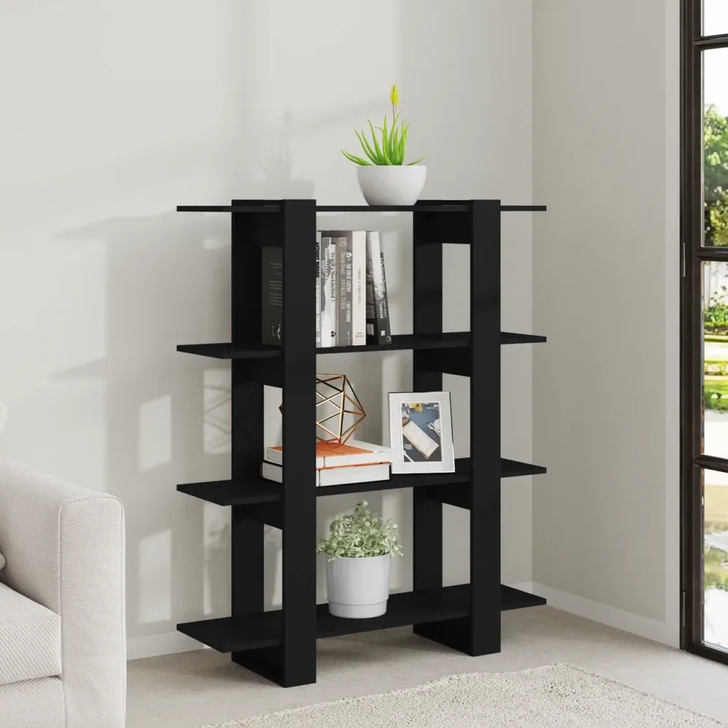 Libreria/Divisorio Nero 100x30x123,5 cm cod mxl 19359