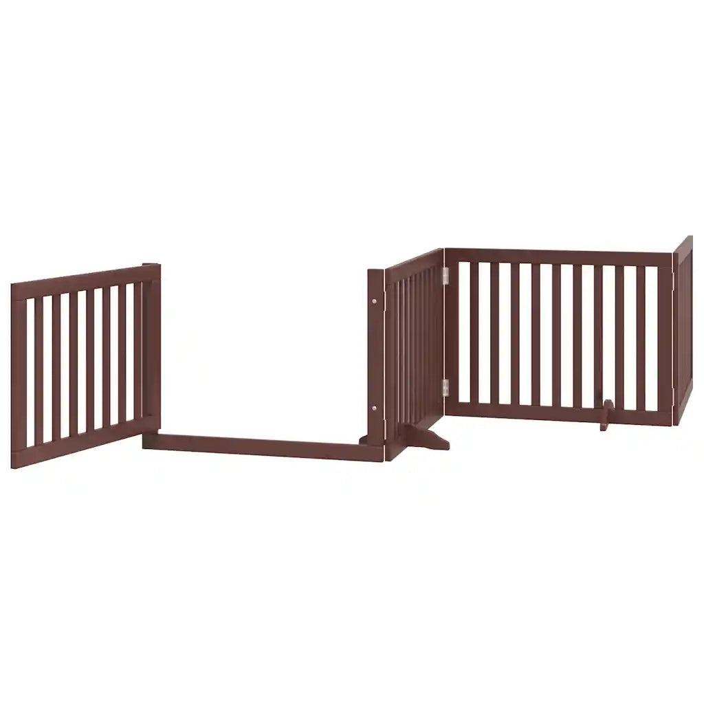 Cancello Cani Porta Pieghevole Marrone 10 Pannelli 800cm Pioppo CFW7642230