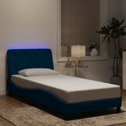 Giroletto con Luci LED Blu 90x190 cm in Velluto
