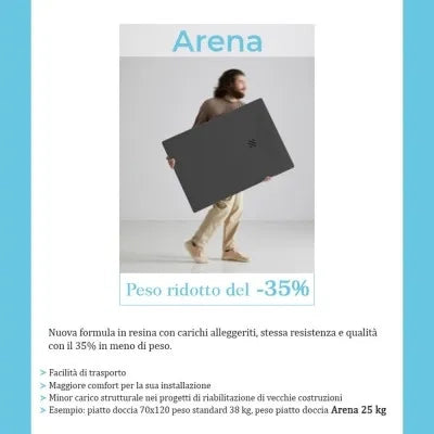 Piatto doccia 70x120 cm antracite effetto pietra in resina riducibile Karen