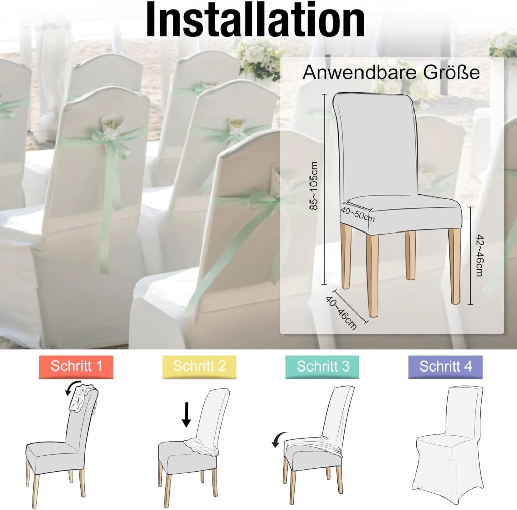 Set di 100 coprisedia universali, colore bianco, per feste, matrimoni e feste