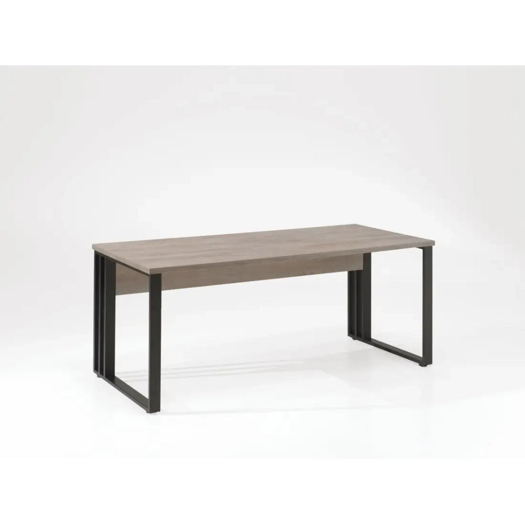 Bureau professionnel YUKON – 140 cm rovere grezzo e piedi neri – Design robusto e moderno