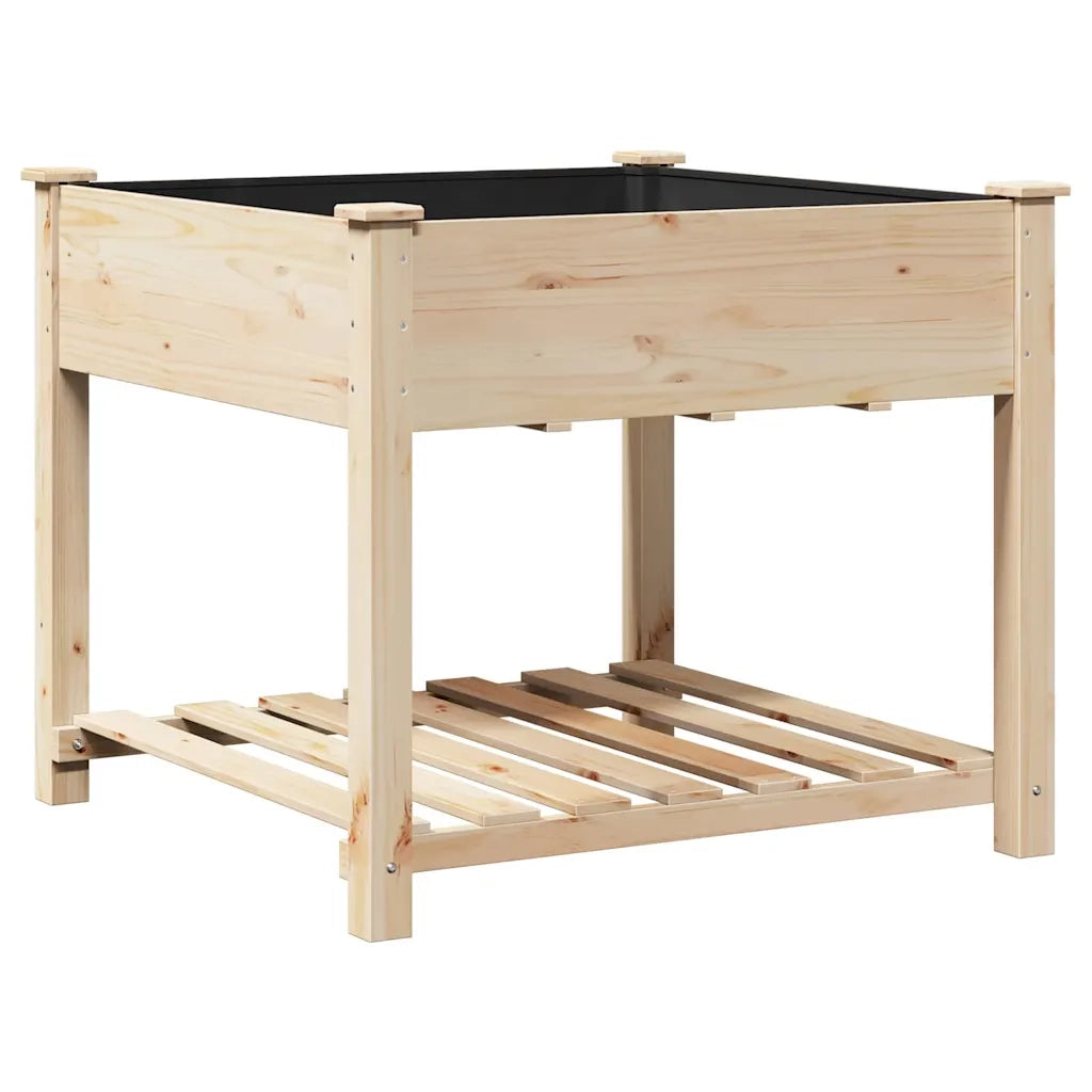 Fioriere | Cassetta per fiori | Vaso da giardino con lo scaffale Beige 90 x 90 x 76,5 cm