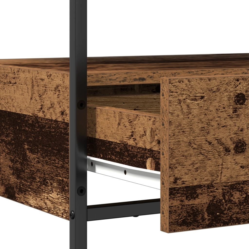Tavolo Consolle Legno Vecchio 75x40x75 cm Legno Ingegnerizzato e Acciaio