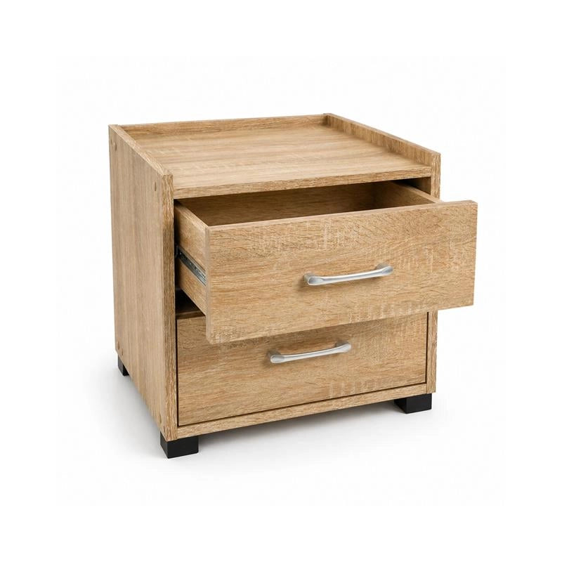 CASSETTIERA IN LEGNO CON DUE CASSETTI COLORE ROVERE DIMENSIONI 43X40X43,5CM