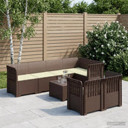 Divano 7 Posti da Giardino con Cuscini Aspetto Rattan PP 3444146