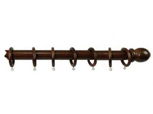 BASTONE IN LEGNO SENZA SUPPORTI Ø MM.35 NOCE  cm.200