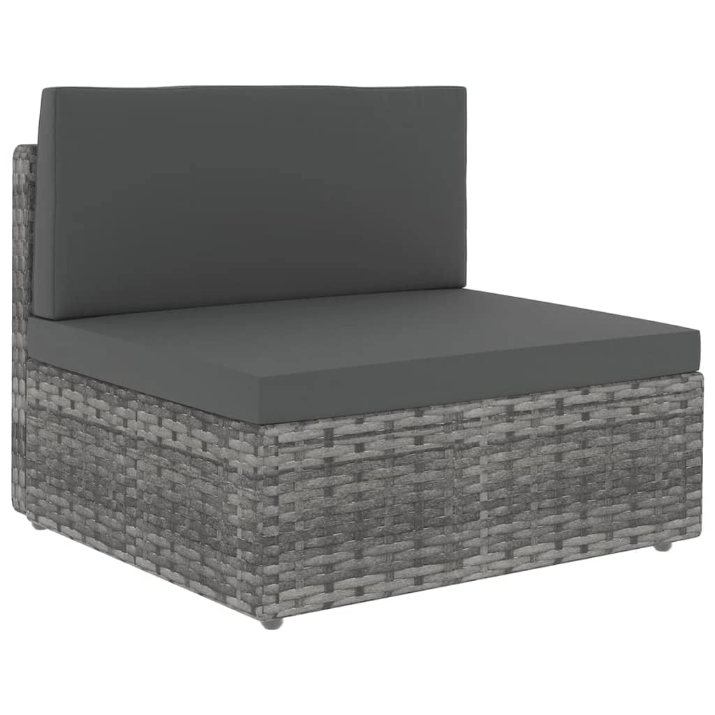 Set di mobili da giardino mobili da esterno 10 pezzi con cuscini resina intrecciata grigia 02_0015060